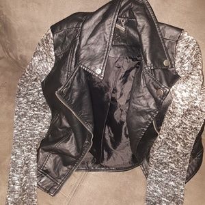 Leather and Sweater Jacket